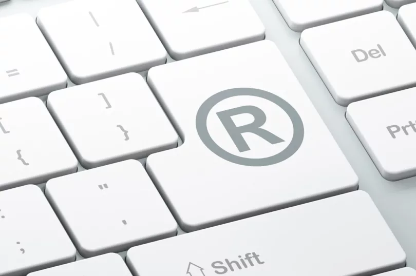 Registered trademark key on a keyboard